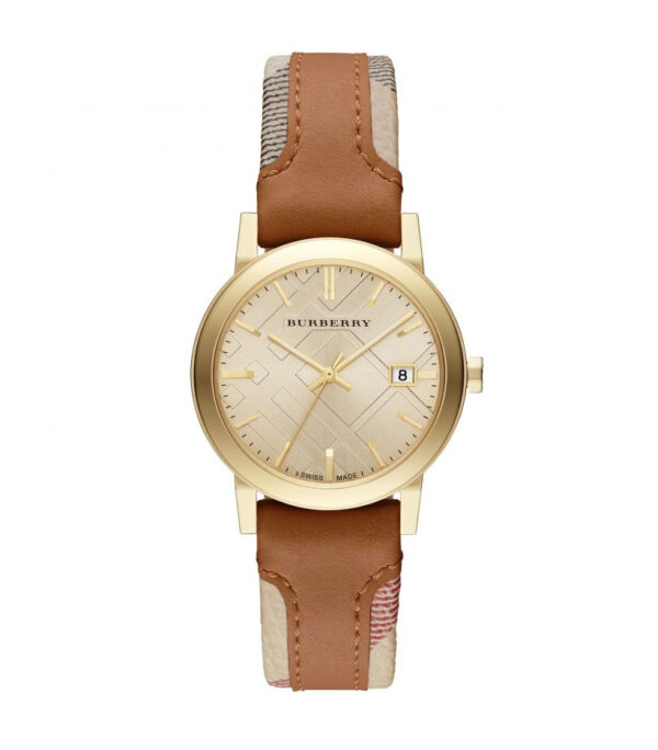 BURBERRY BU9133 Brown Leather Nova Check Wristwatch for Women