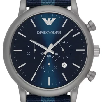 Emporio Armani AR1949 - Blue Fabric Mesh Strap wristwatch for men