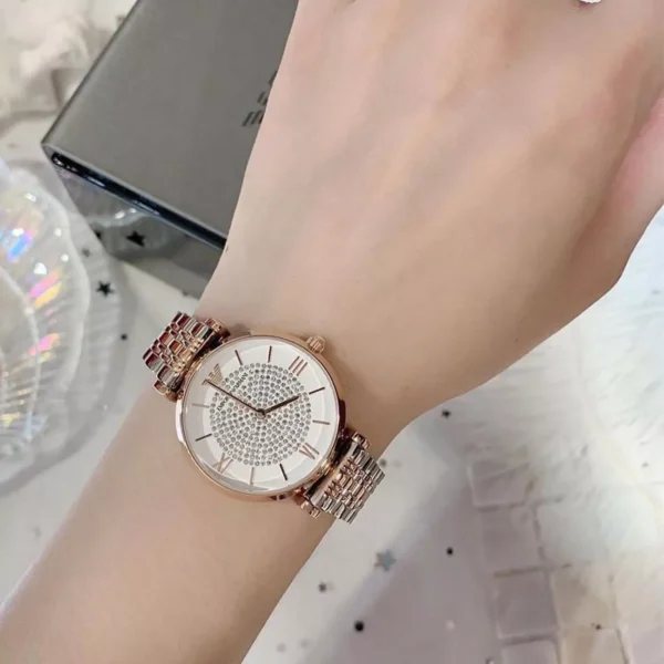Emporio Armani AR1926 Silver Rose Gold Wristwatch for Women