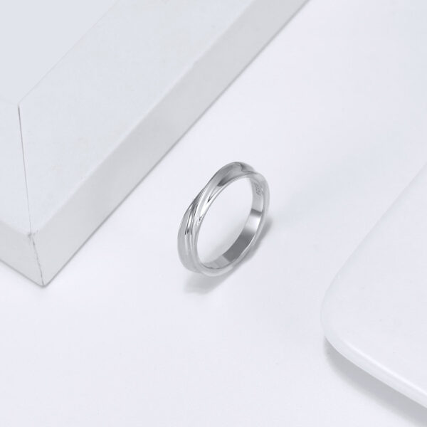 Silver ring for her 925 silver with rhodium plating Size 8 - Image 2