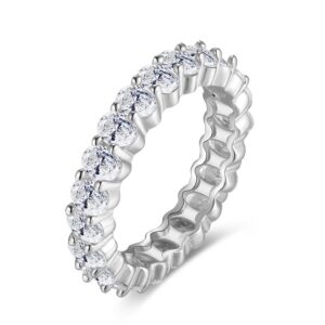 Silver ring with CZ diamonds Size 6