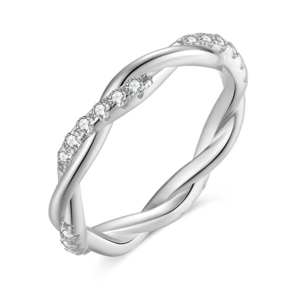 925 Sterling Silver rhodium plating ring for her Size 8