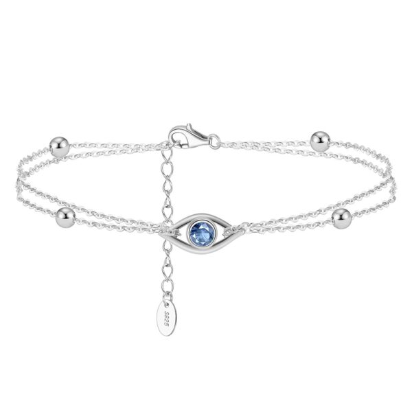 Two Layers Evil Eyes 925 Sterling Silver Bracelet