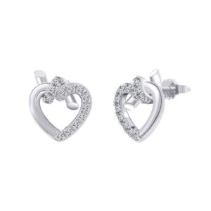 925 Sterling Silver Stug Heart Earrings