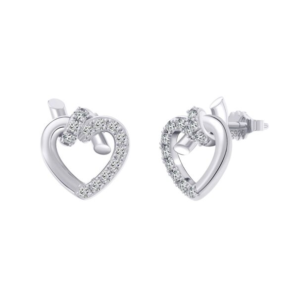 925 Sterling Silver Stug Heart Earrings