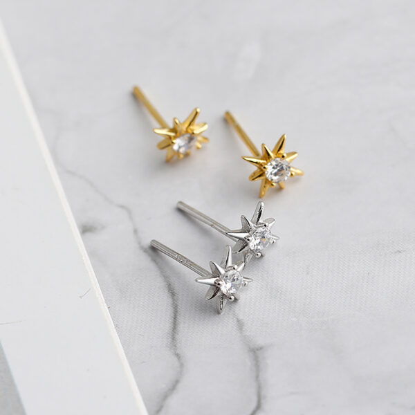 925 Sterling Silver charming stud Earrings for her - Image 4