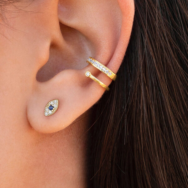 925 Sterling Silver stud Earrings with blue stone for her - Image 6