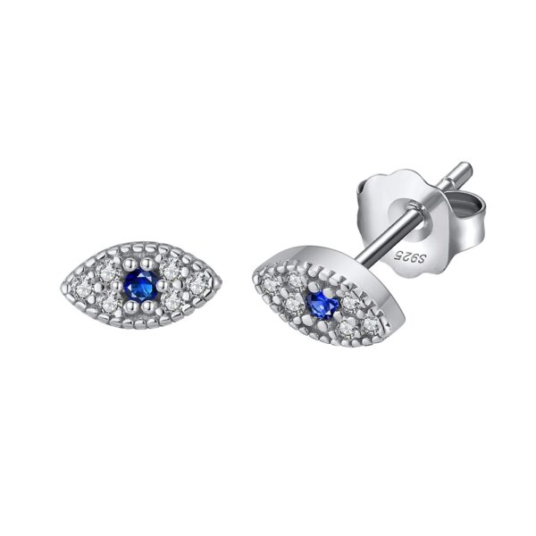 925 Sterling Silver stud Earrings with blue stone for her