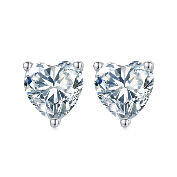925 Sterling Silver Stud Earrings heart shaped for her
