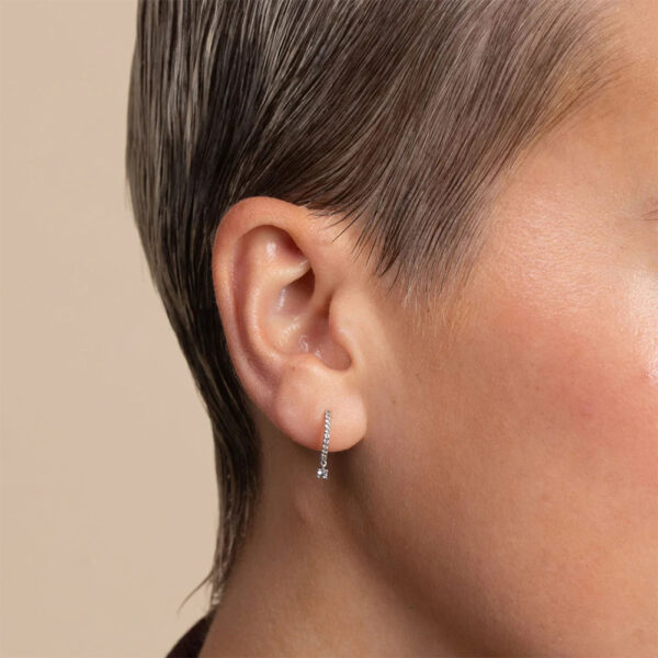 925 Sterling Silver charming Hoop Earrings for her - Image 2