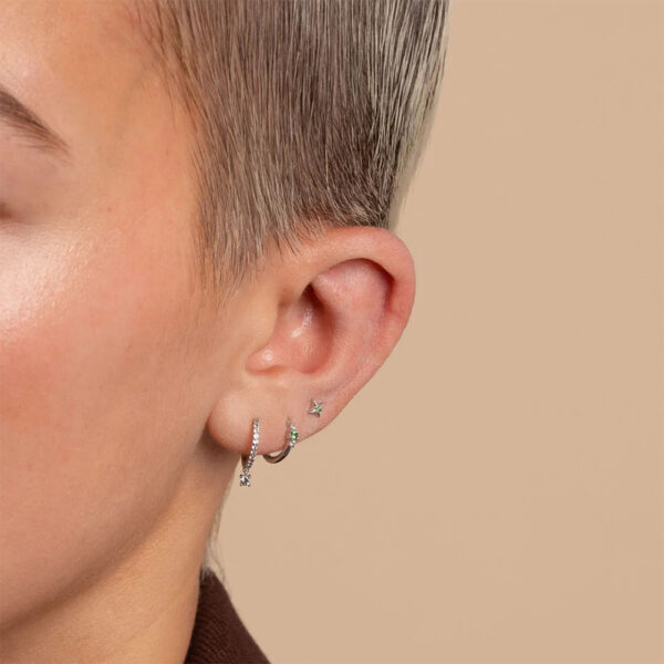 925 Sterling Silver elegant Hoop Earrings - Image 2