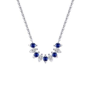 925 Sterling Silver Necklace for her with blue stones