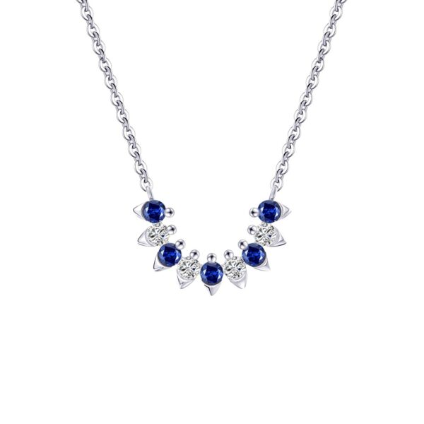 925 Sterling Silver Necklace for her with blue stones