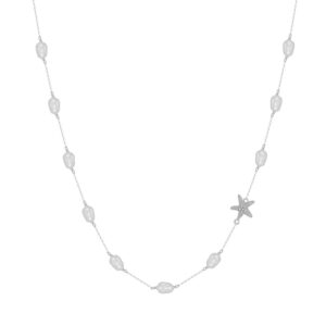 Womans 925 Sterling Silver Necklace with star on chain