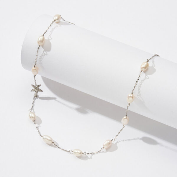 Womans 925 Sterling Silver Necklace with star on chain - Image 2
