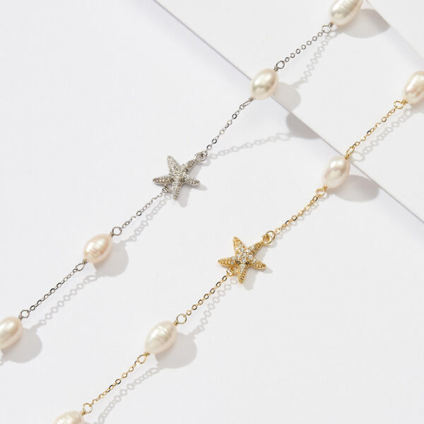 Womans 925 Sterling Silver Necklace with star on chain - Image 3
