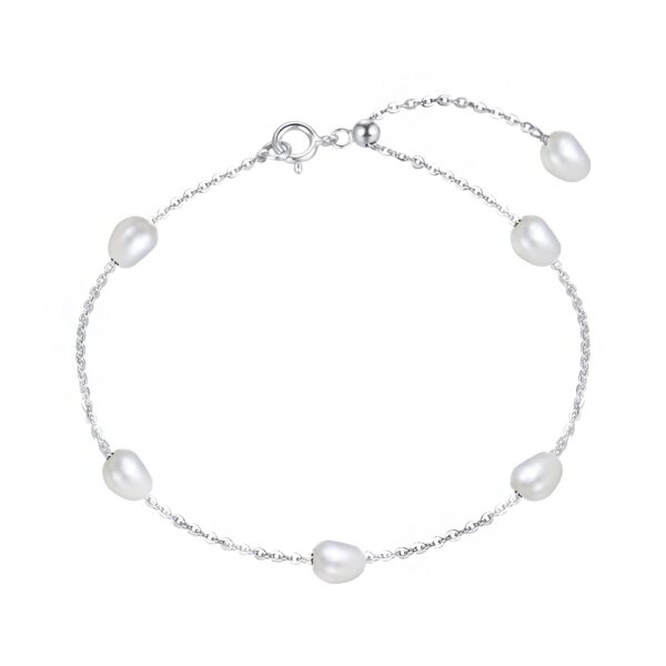 925 Sterling Silver Bracelet with freshwater pearls for her