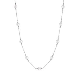 925 Sterling Silver chain Necklace for her with pearls