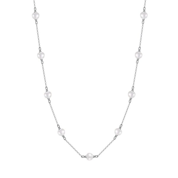 925 Sterling Silver chain Necklace for her with pearls