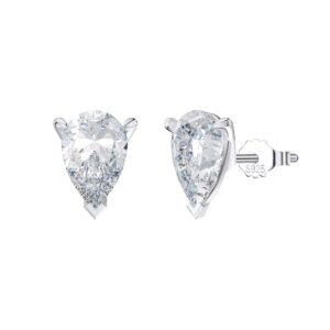 Womens Sterling Silver Stud Earrings with premium stones