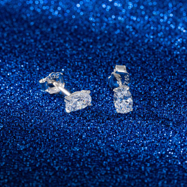 Sterling Silver Stud Earrings with premium 6mm stones for her - Image 3