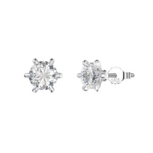 925 Sterling Silver Stud Earrings with premium Zirconia stones for her