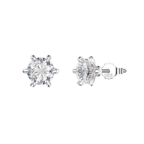 925 Sterling Silver Stud Earrings with premium Zirconia stones for her