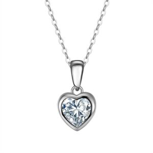 Womans heart shaped 925 Sterling Silver Necklace