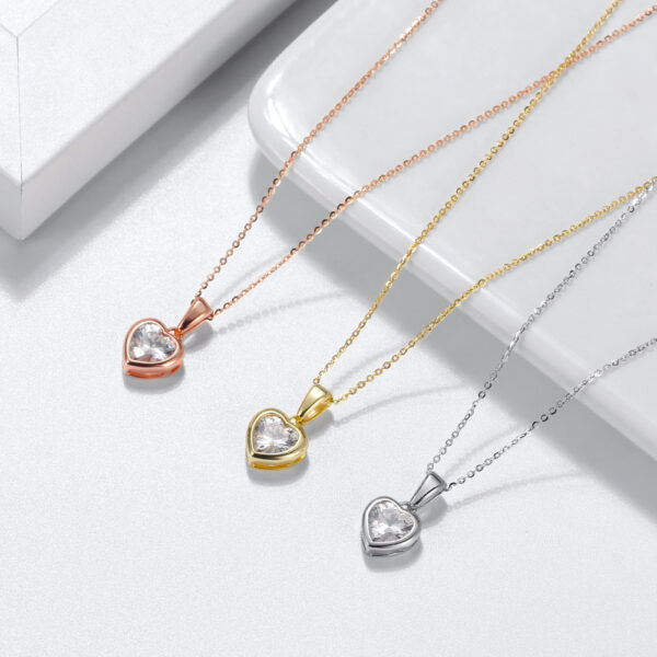 Womans heart shaped 925 Sterling Silver Necklace - Image 3