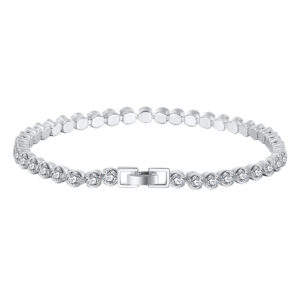 925 Sterling Silver Bezel Setting Tennis chain Bracelet 7.5" for her