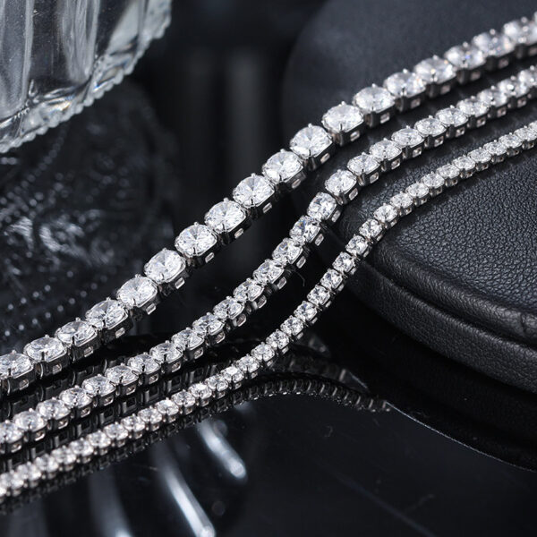 925 Sterling Silver Bezel Setting Tennis chain Bracelet 7.5" for her - Image 3