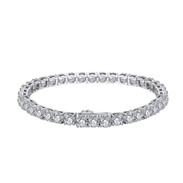 Stunning 925 Sterling Silver Tennis chain Bracelet 7.5" 4 mm