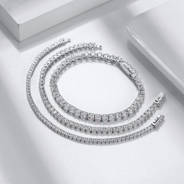 Stunning 925 Sterling Silver Tennis chain Bracelet 7.5" 4 mm - Image 3