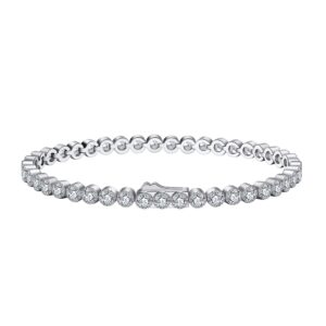 Shiny 925 Sterling Silver Bazel Setting Tennis chain Bracelet 7"