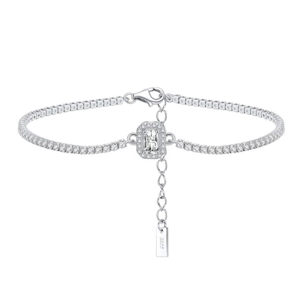 Womens 925 Sterling Silver Tennis chain Bracelet 1.5 mm