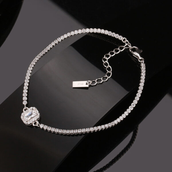 Womens 925 Sterling Silver Tennis chain Bracelet 1.5 mm - Image 2