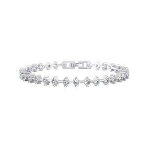 925 Sterling Silver Prong Setting Tennis Bracelet for her 7"