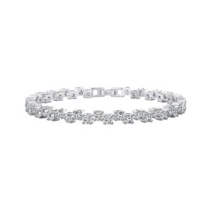 Womens 925 Sterling Silver Prong Setting Tennis Bracelet 6.5"