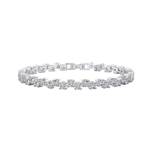 Womens 925 Sterling Silver Prong Setting Tennis Bracelet 6.5"