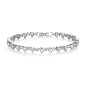 925 Sterling Silver bezel Setting Tennis Bracelet for her 6.5"