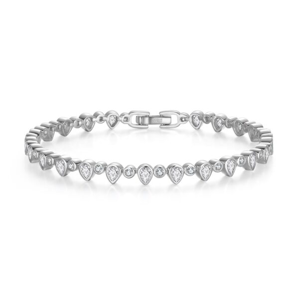 925 Sterling Silver bezel Setting Tennis Bracelet for her 7.5"