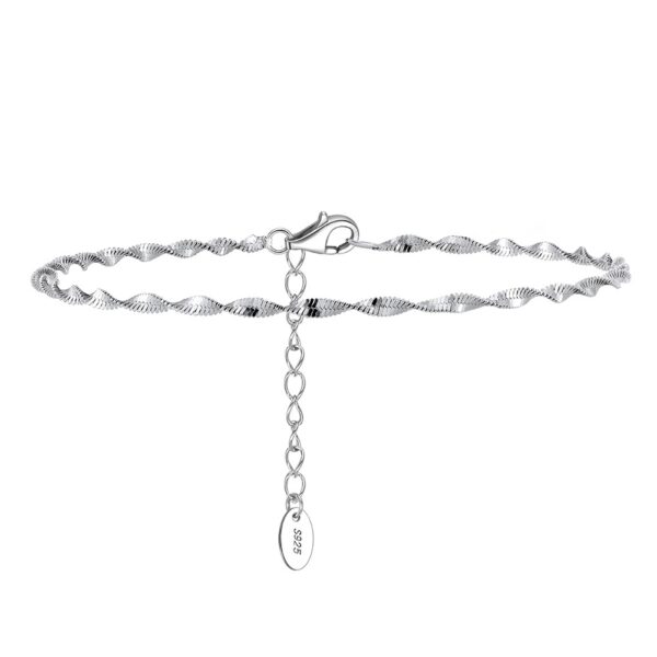 2mm Width double Layer Water Wave Chain 925 Sterling Silver Bracelet