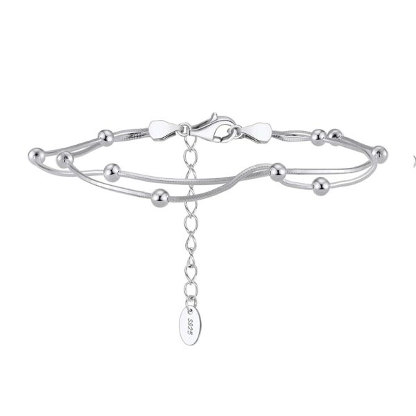 Round Snake Satellite Chain 925 Sterling Silver Bracelet