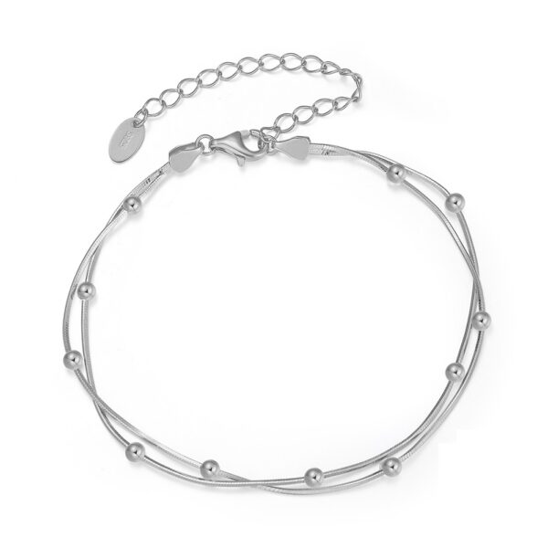 Round Snake Satellite Chain 925 Sterling Silver Bracelet - Image 2