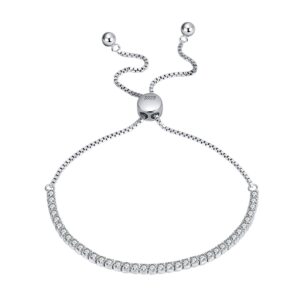 Womens 925 Sterling Silver Adjustable Tennis chain Bracelet 2mm