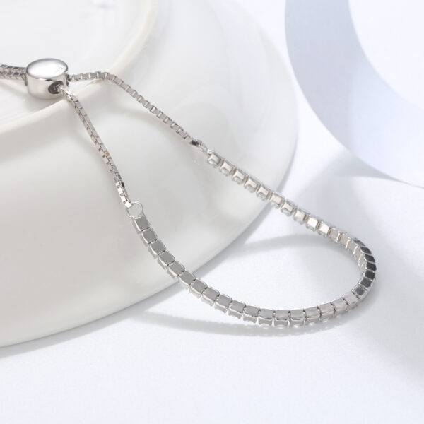 Womens 925 Sterling Silver Adjustable Tennis chain Bracelet 1.5 mm - Image 3