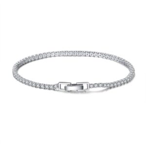 Womens 925 Sterling Silver Tennis chain Bracelet 6.5" for her