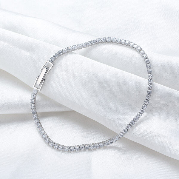 Womens 925 Sterling Silver Tennis chain Bracelet 7" for her - Image 2