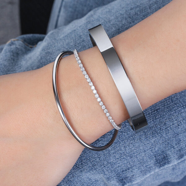Womens 925 Sterling Silver Tennis chain Bracelet 7" for her - Image 4