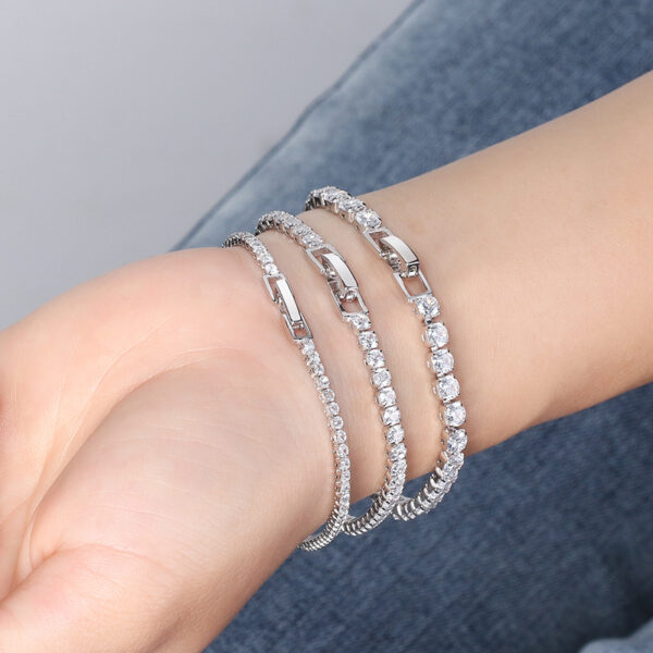 Womens 925 Sterling Silver Tennis chain Bracelet 7" for her - Image 3